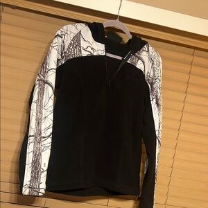 Stylish Black and White Hoodie with Tree Design